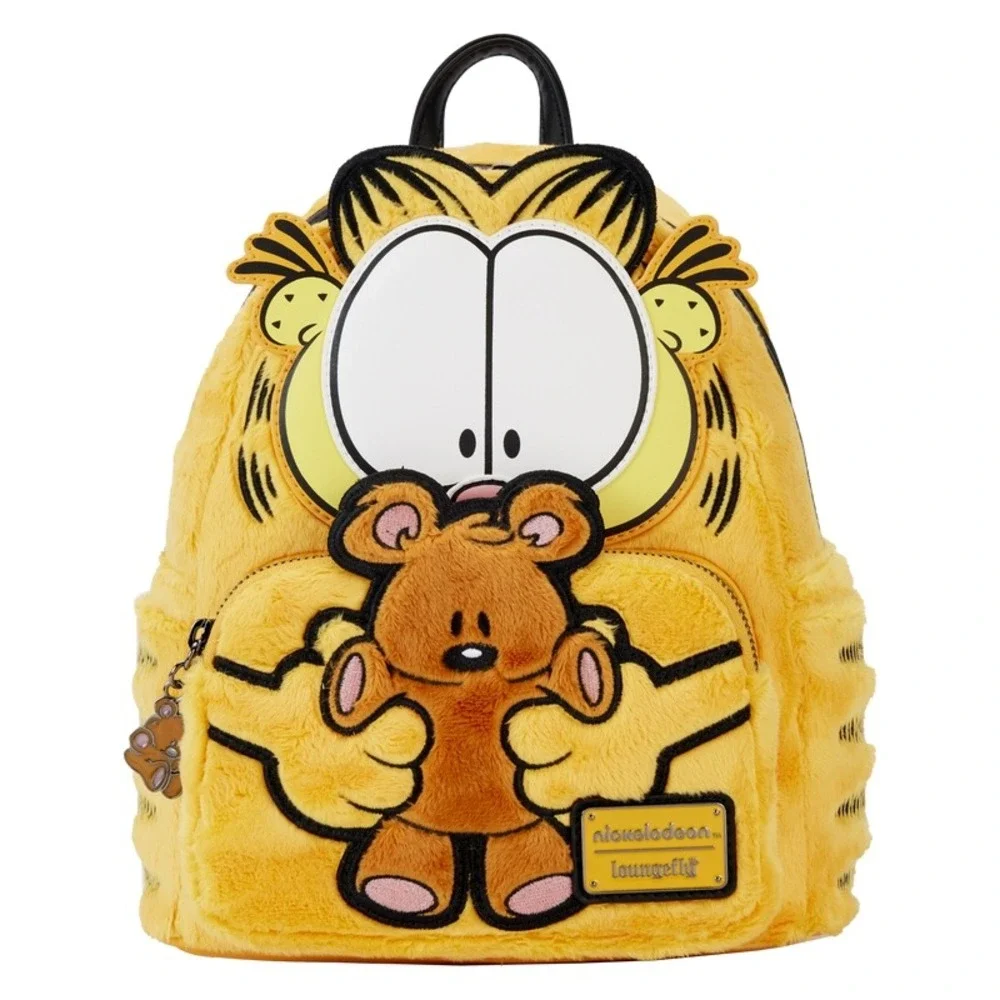 NEW Loungefly Nickelodeon Garfield and Pooky Plush Mini Backpack Yellow Faux Fur